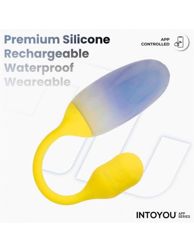 NexEgg Huevo Vibrador Doble Capa Silicona App Amarillo Purpura