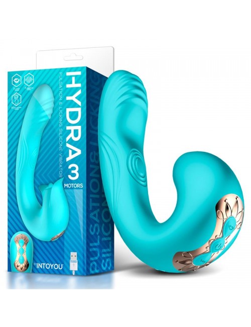 Hydra Vibrador con Pulsacion y Lengua Estimuladora de Clitoris 3 Motores USB