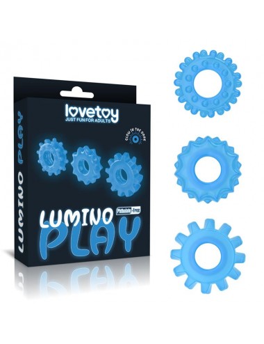 Lumino Play Set 3 Anillos para el Pene Luz Azul