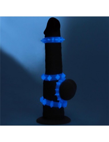 Lumino Play Set 4 Anillo para el Pene Luz Azul