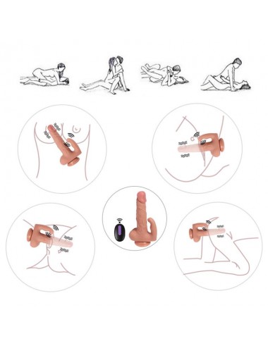 Haydon Dildo con 20 Modos de Vibracion y Estimulador de Clitoris