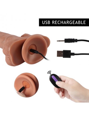 Brody Dildo con 20 Modos de Vibracion y Estimulador de Clitoris
