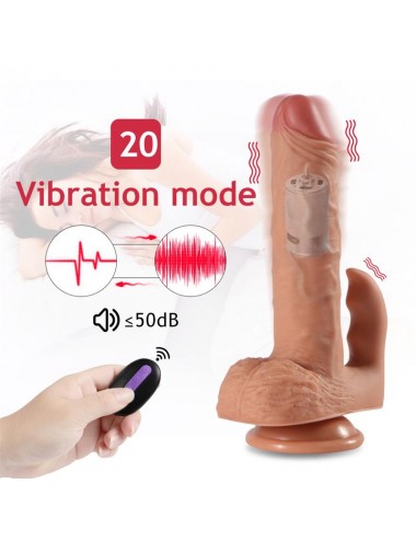 Austin Dildo con 10 Modos de Vibracion y Estimulador de Clitoris