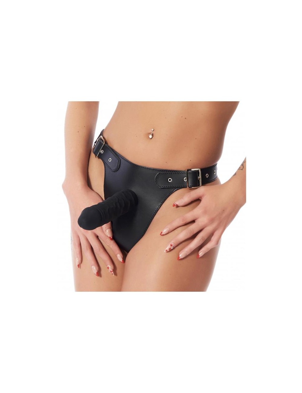Arnes Ajustable con Dildo de Silicona de 17 cm