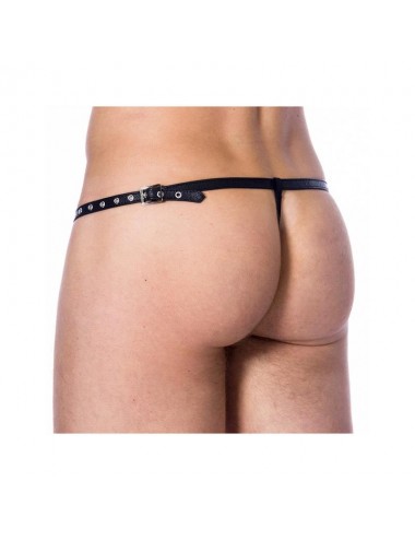 Tanga de Cuero Ajustable con Cremallera Talla unica