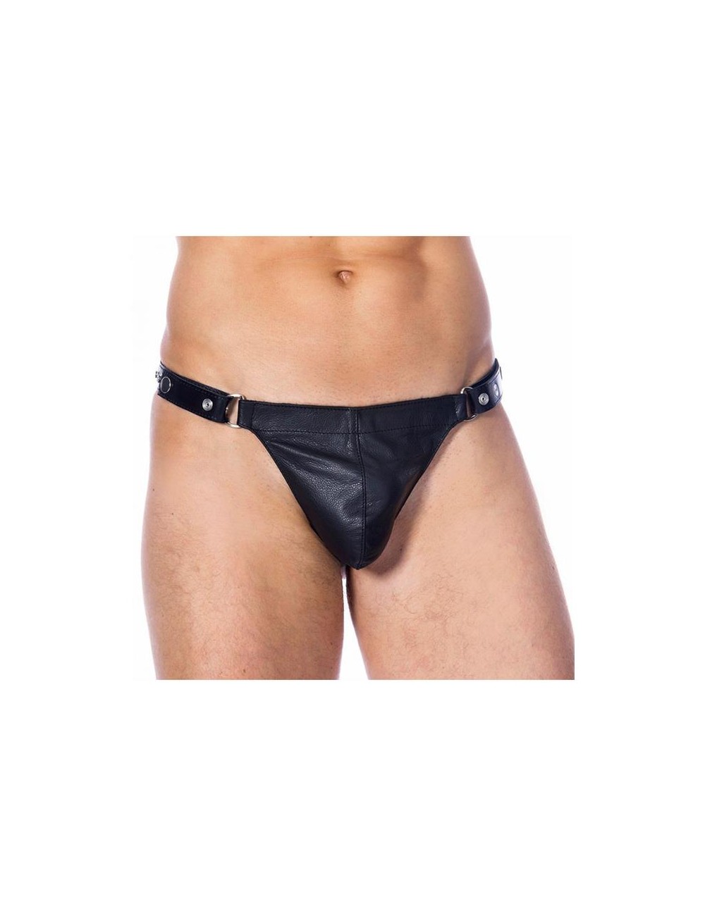 Tanga de Cuero Ajustable Color NEgro