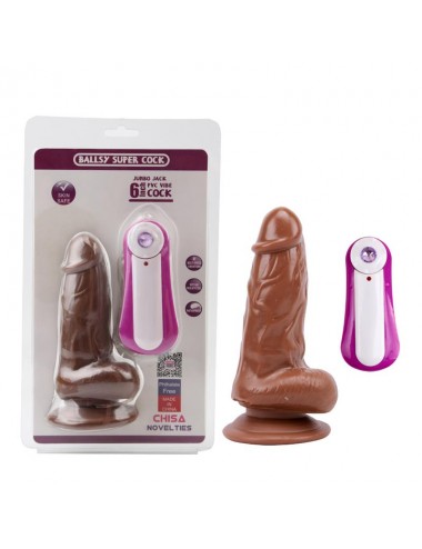 Dildo Jumbo Jack 6 con Vibracion marron