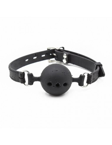 Mordaza de Bola Transpirable de Silicona 45 cm Talla M Negro