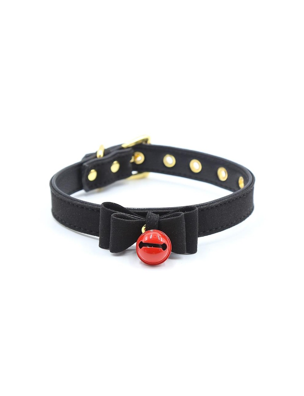 Collar con Lazo y Cascabel 44 cm Negro Rojo