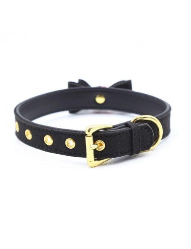 Collar con Lazo y Cascabel 44 cm Negro Rojo