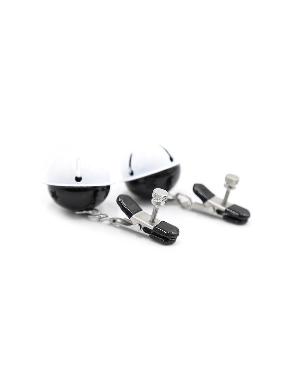 Pinzas para Pezones con Cascabeles Blanco Negro