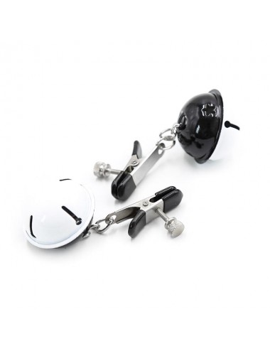 Pinzas para Pezones con Cascabeles Blanco Negro