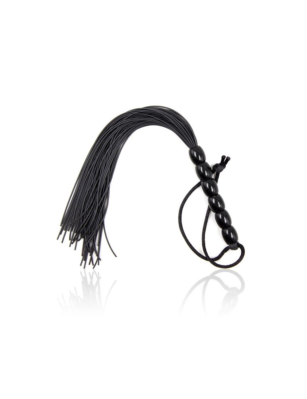 Flogger de Silicona con Mango con 6 Bolas 26 cm Negro
