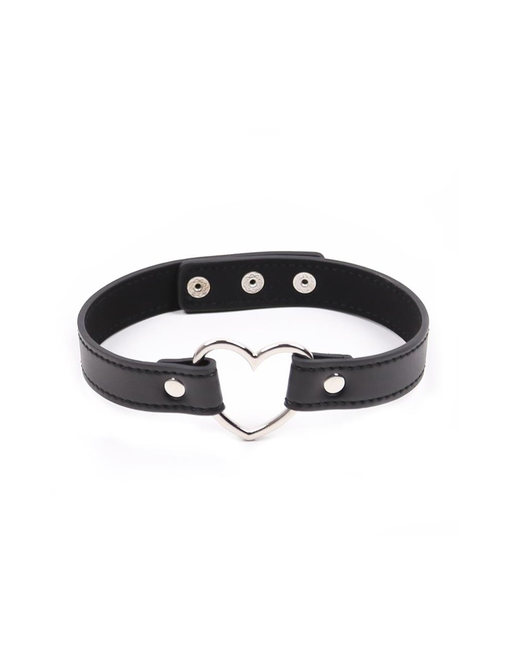 Collar con Aro en Forma de Corazon Ajustable 415 cm Negro