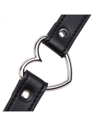 Collar con Aro en Forma de Corazon Ajustable 415 cm Negro
