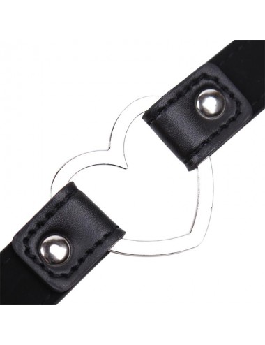 Collar con Aro en Forma de Corazon Ajustable 415 cm Negro