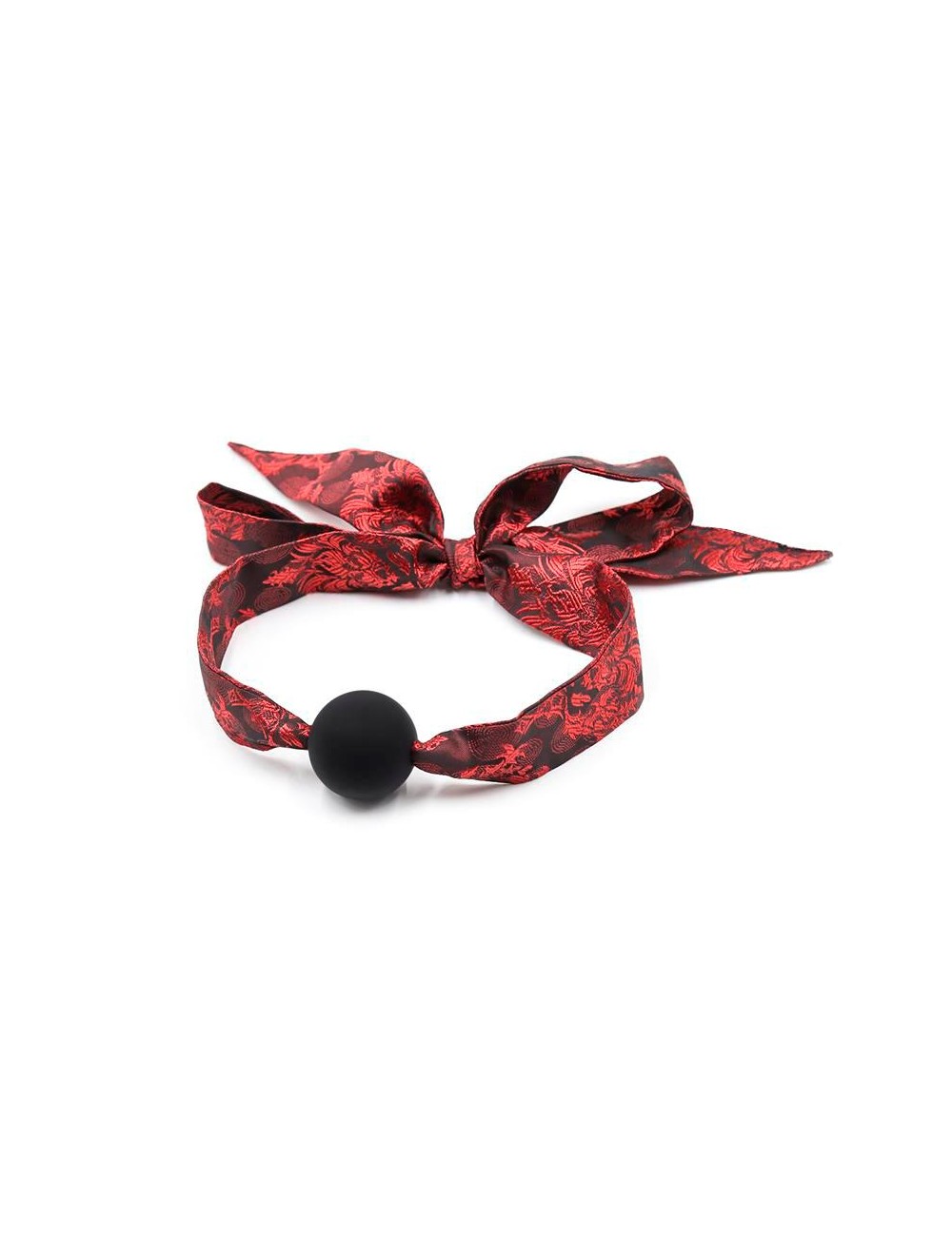 Mordaza de Bola Lisa Silicona Negro Rojo