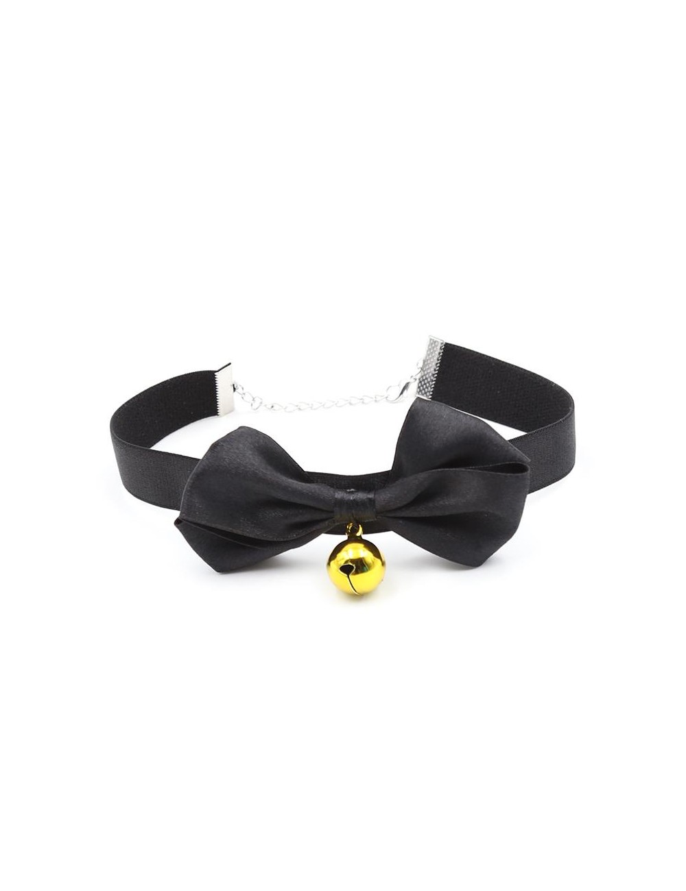Collar con Lazo y Cascabel 29 cm Negro M