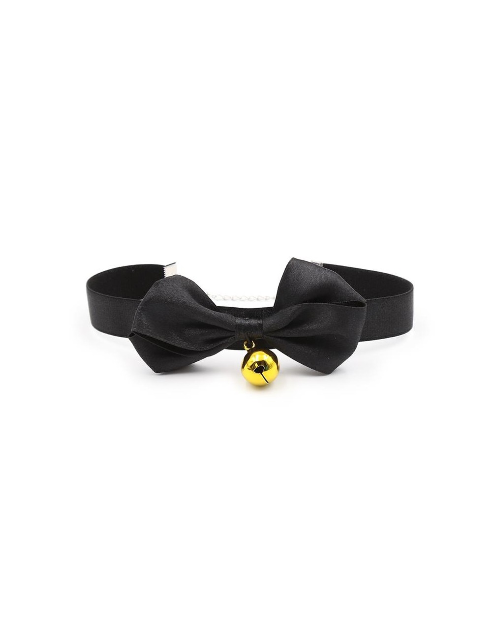 Collar con Lazo y Cascabel 36 cm Negro L