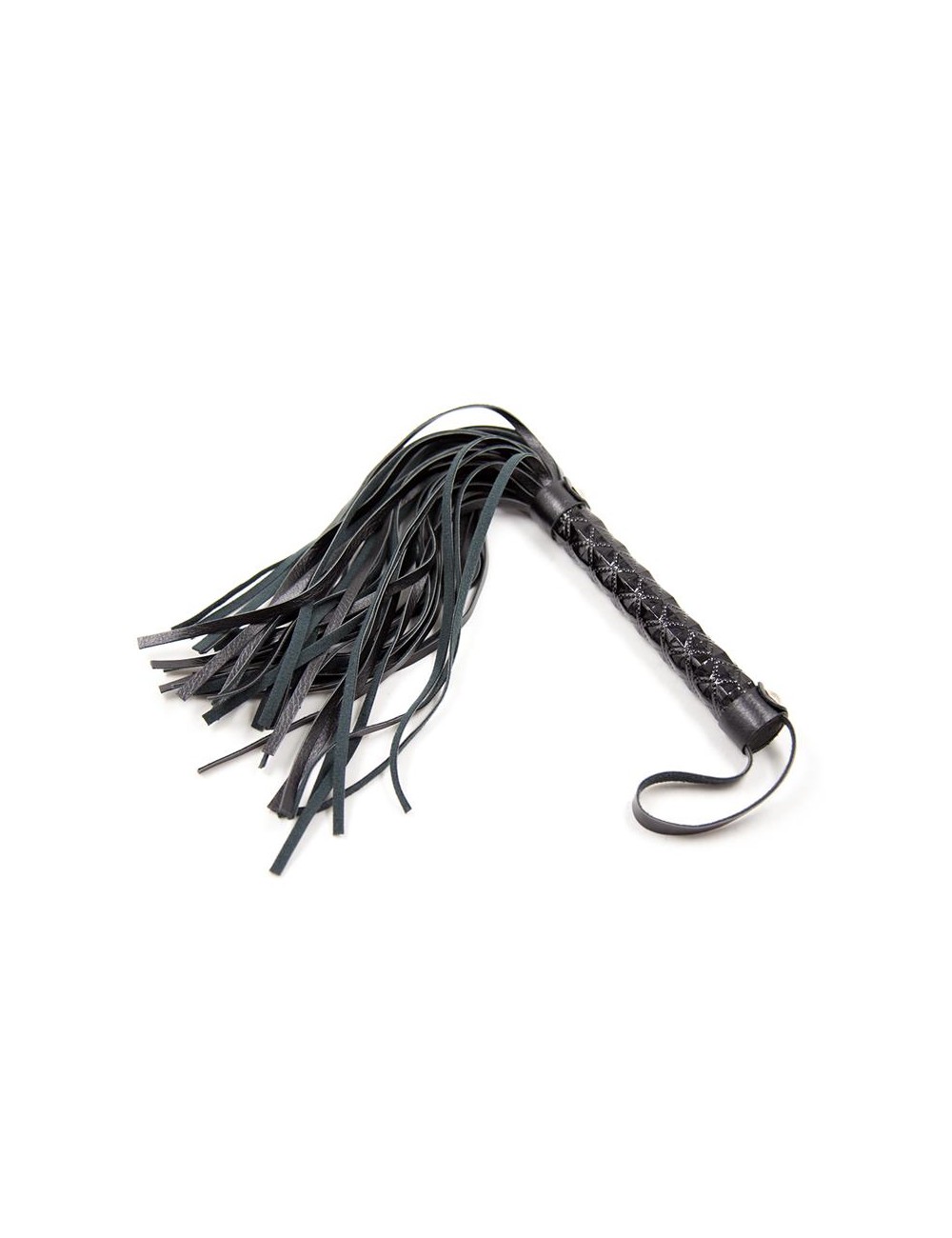 Flogger Patron de Diamante y Mango de Metal 39 cm Negro