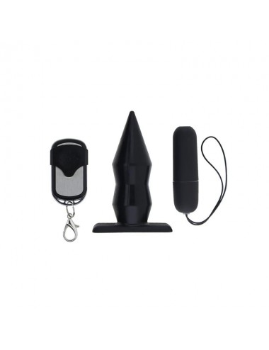 Plug Anal con Vibracion y Control Remoto Negro