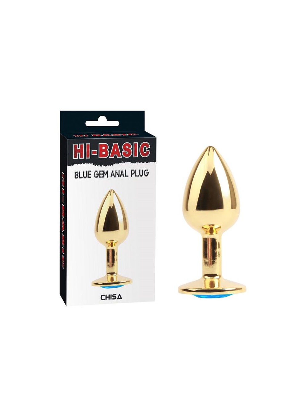 Plug Anal Dorado con Gema Azul