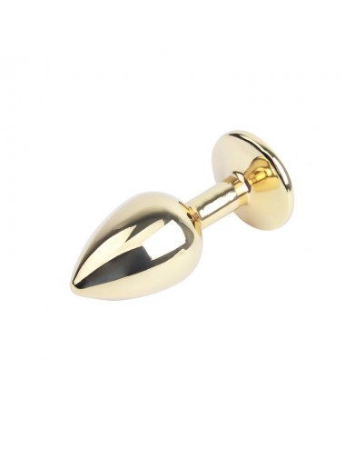 Plug Anal Dorado con Gema Azul