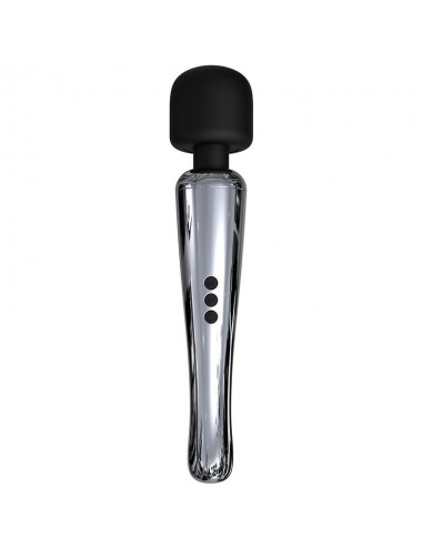 Silvery Wand Masajeador High Tech Super Potente Inalambrico USB Color Cromo Silicona