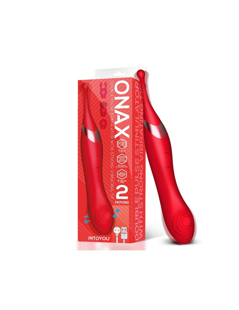 Onax Estimulador Doble Vibrador de Punto y Doble Pulsacion USB