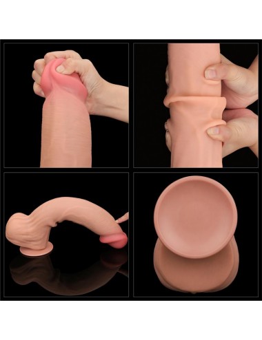 Dildo Dual Layer Piel Retractil 14