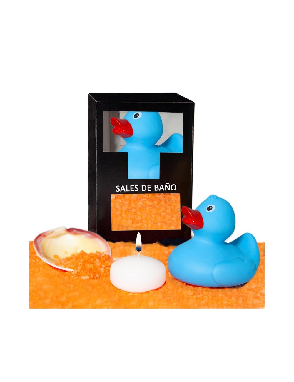 Set Sales Bano Aroma Mango Pato Vela y Concha 150 gr