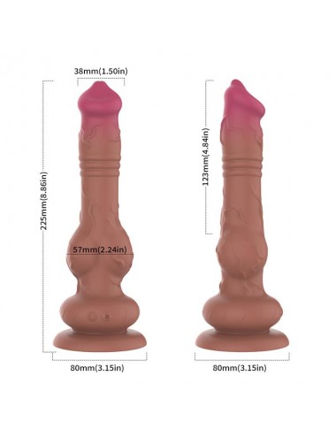 Dildo con Vibracion y Movimiento Thrusting 225 cm