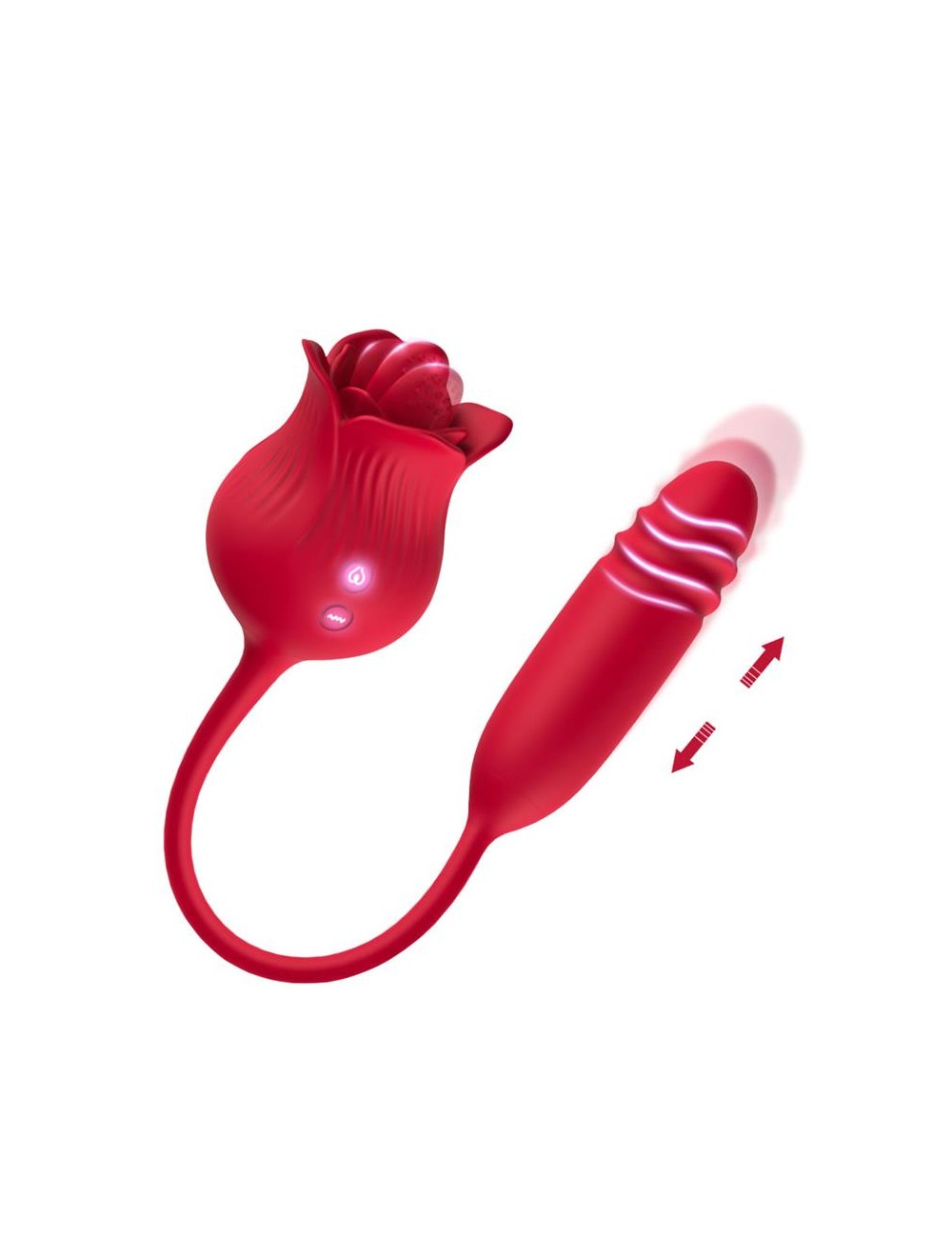 Rosa Vibradora con Licking y Thrusting USB