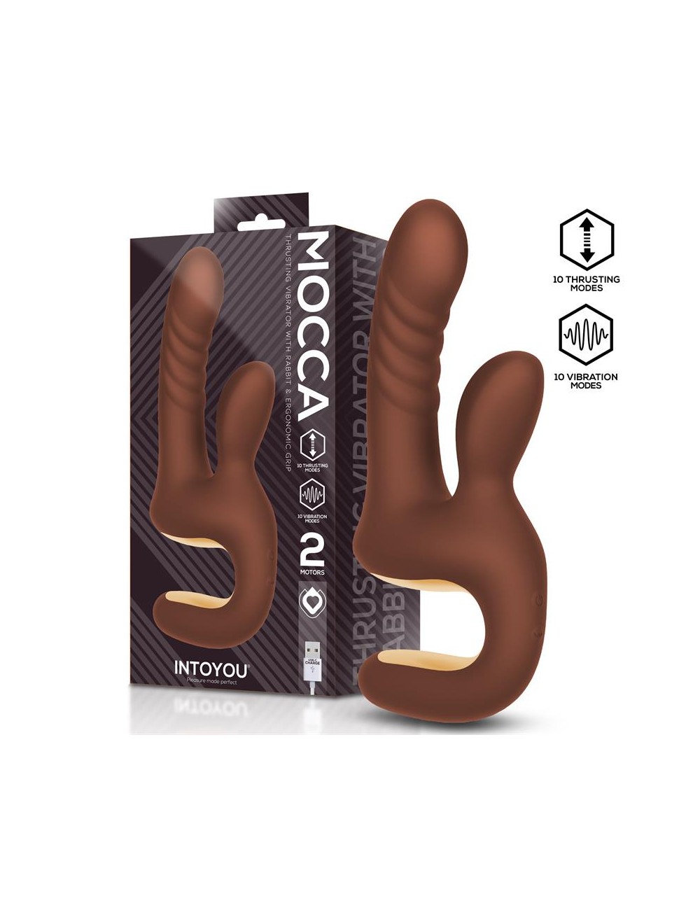 Mocca Vibrador con Thrusting y Mango Ergonomico USB