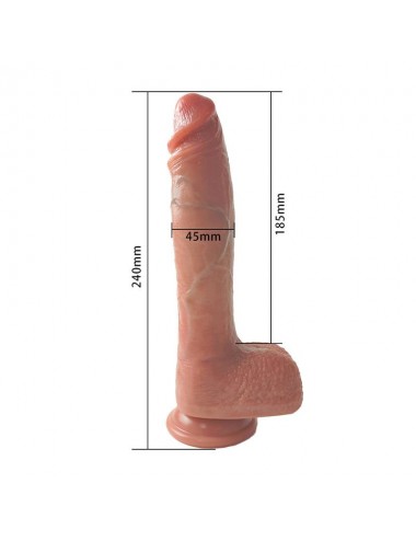 Dildo con Vibracion Thrusting y Calor 24 cm