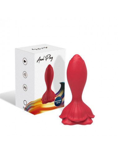 Plug Anal con Vibracion Base de Rosa