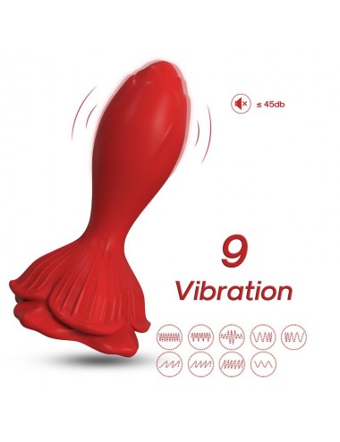 Plug Anal con Vibracion Base de Rosa