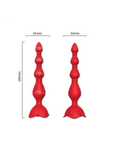 Cadena Anal con Vibracion Base de Rosa