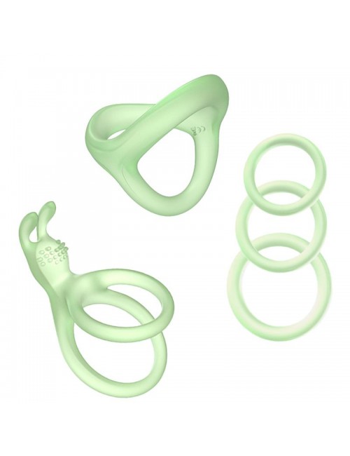 Set de Anillos para el Pene Brilla en la Oscuridad