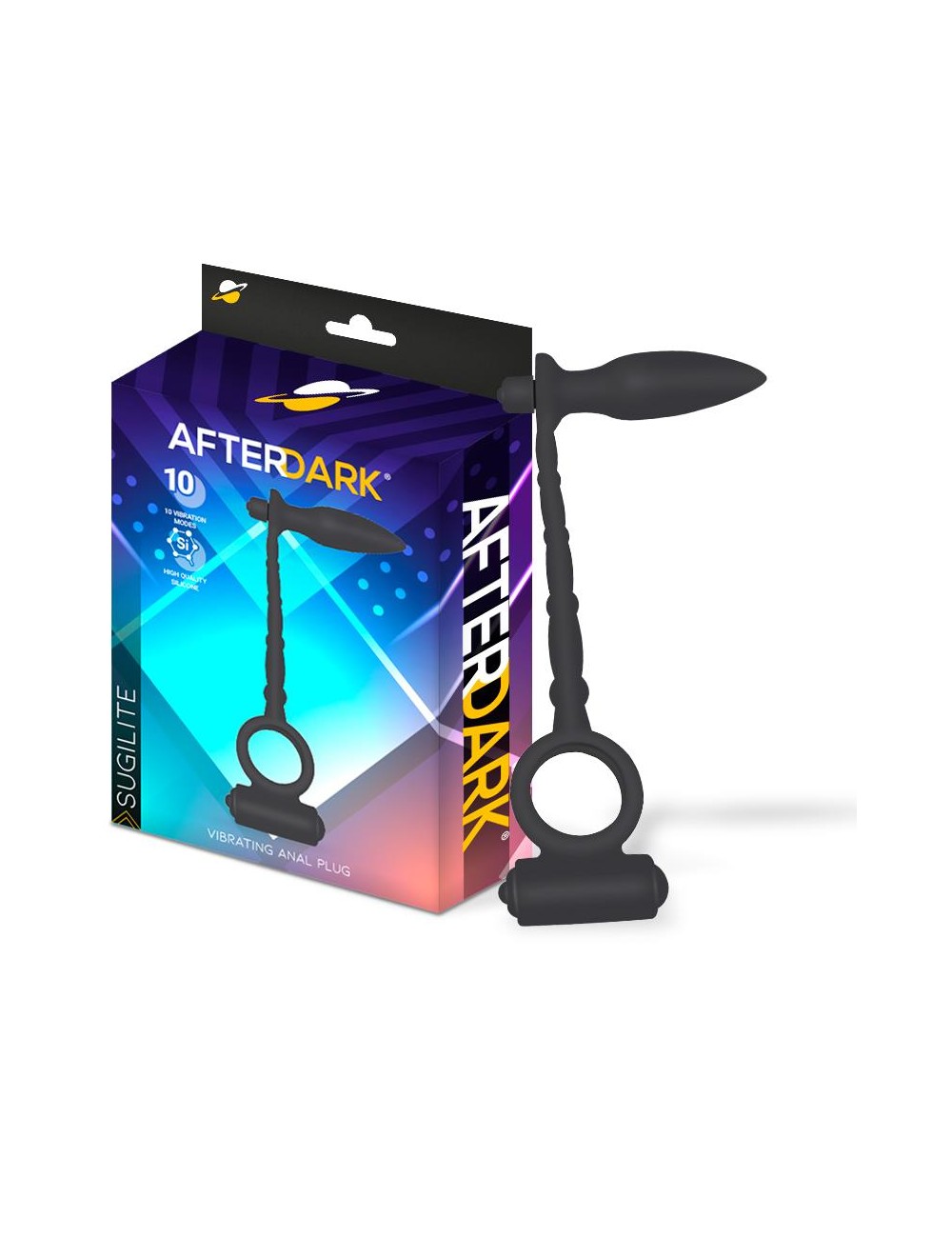 Sugilite Plug Anal con Vibracion y Anillo para el Pene con Vibracion
