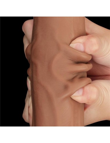 Dildo Dual Density Piel Desizante Retractil 115
