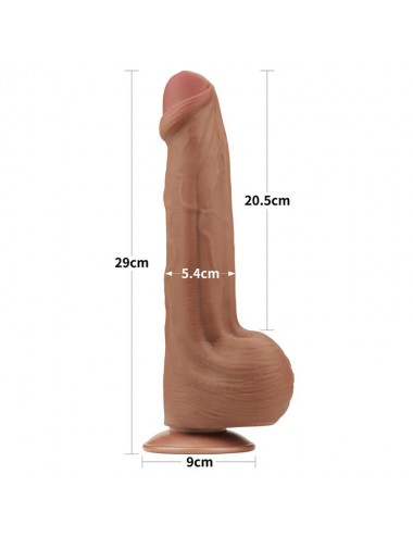 Dildo Dual Density Piel Desizante Retractil 115