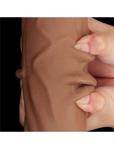 Dildo Dual Density Piel Deslizante Retractil 12