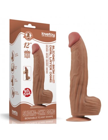 Dildo Dual Density Piel Deslizante Retractil 12