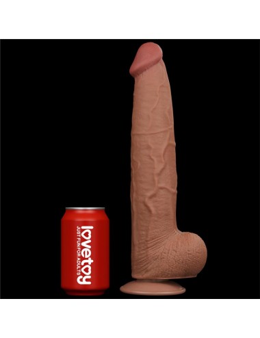 Dildo Dual Density Piel Deslizante Retractil 135