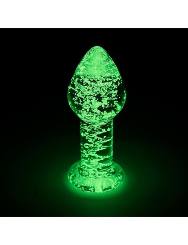 Plug Anal de Cristal que Brilla en la Oscuridad
