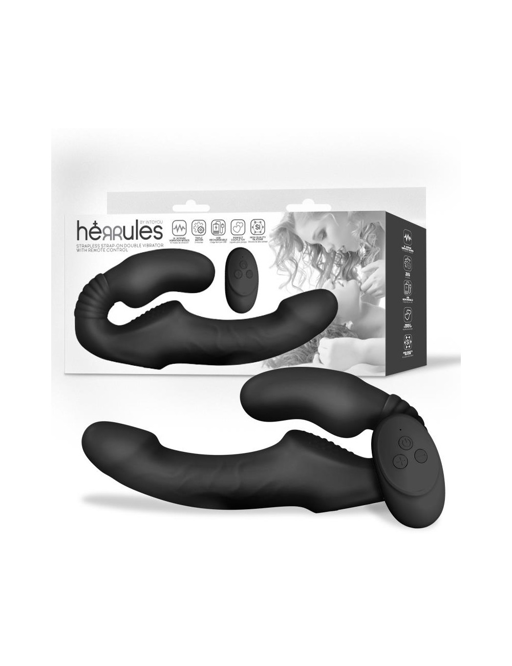 Strap on Vibrador Doble sin Arnes con Control Remoto