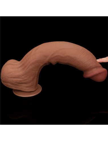 Dildo Dual Density Piel Deslizante Retractil 14