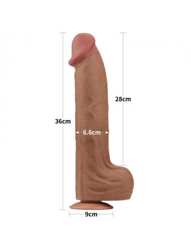 Dildo Dual Density Piel Deslizante Retractil 14