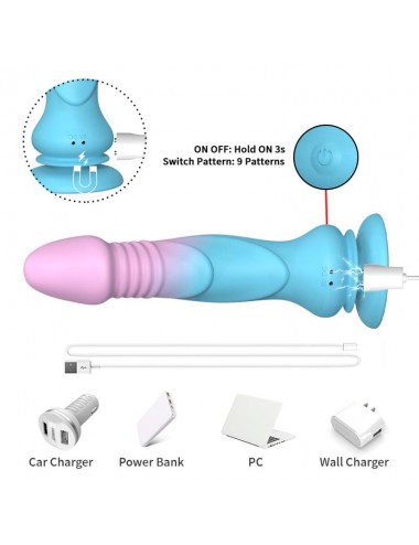 Dildo Vibrador con Thrusting y Ventosa 192 cm
